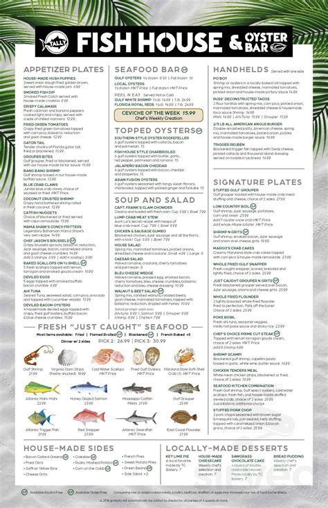 new orleans seafood tallahassee menu|tally fish house & oyster bar tallahassee.